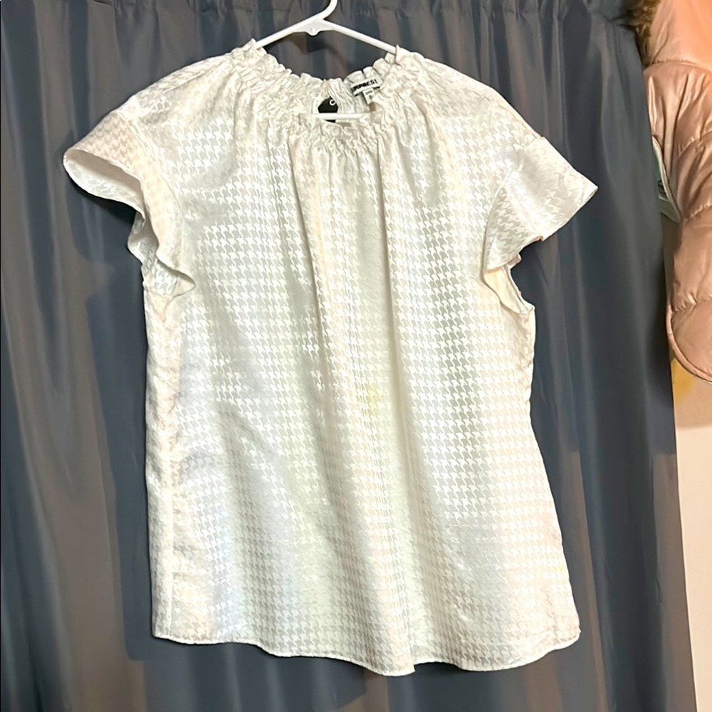 Express White Textured Blouse